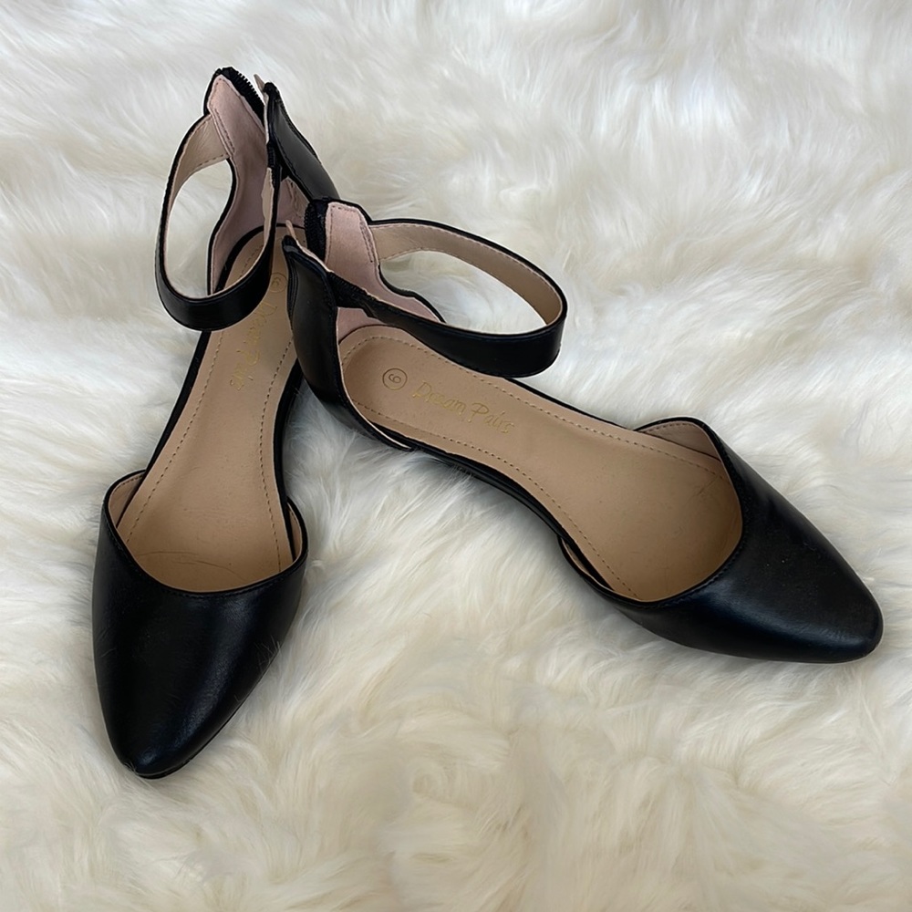 Black Dream Paris ankle strap flats